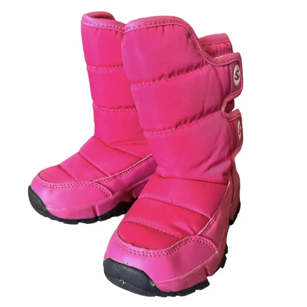 UBFEN Girls Snow Boots Pink Camo Sz 1.5 Waterproof Winter Outdoor Warm Outwear